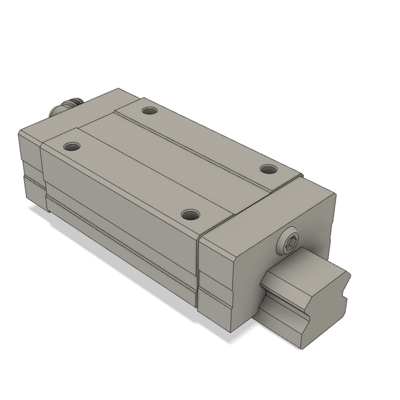 AIRTAC PROFILE RAIL ASSEMBLY<br>LSH 20MM HIGH ACCURACY, NO PRELOAD, STANDARD SQUARE MOUNT - LONG BLOCK, RAIL L = 1000MM QTY: 1 BLOCK